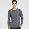 Hengyuanxiang Men's Striped Round Neck Thin Pure Cashmere Sweater