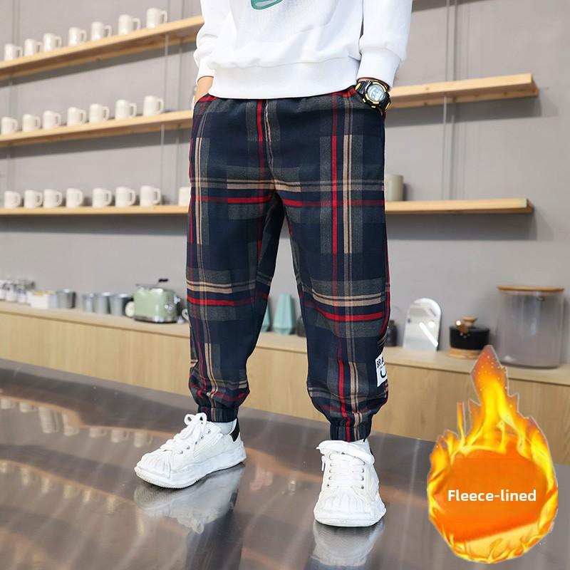 

Детская одежда Мальчиковые брюки Весенний и осенний наряд Детские повседневные брюки Одежда для улицы Спортивные брюки для детей постарше Длинные брюки Модные детские флисовые зимние 110cm