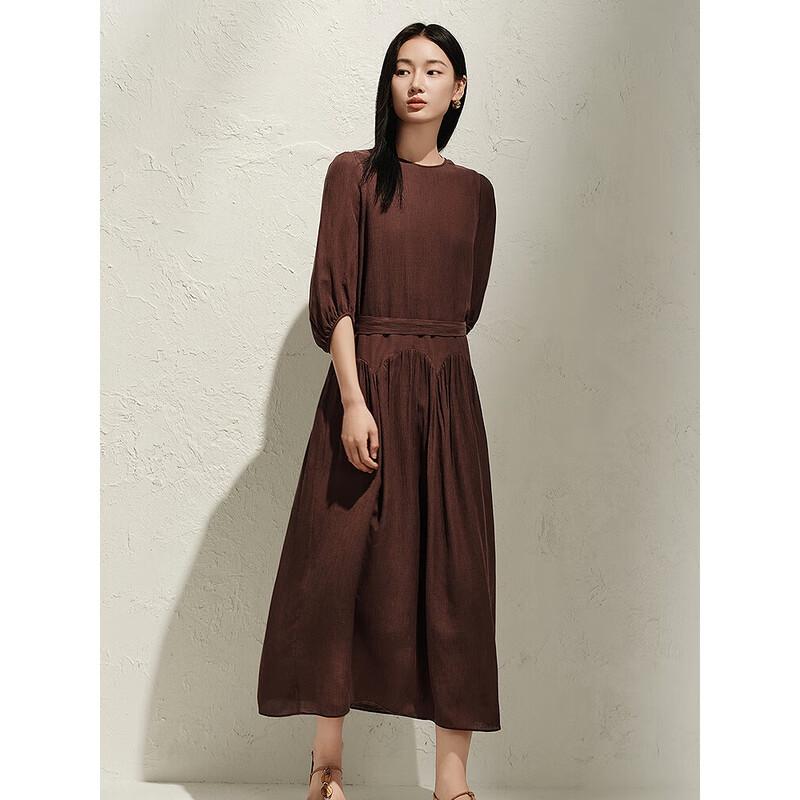 Juzih Anake Women's Irregular Patchwork Waist-Cinching Dress