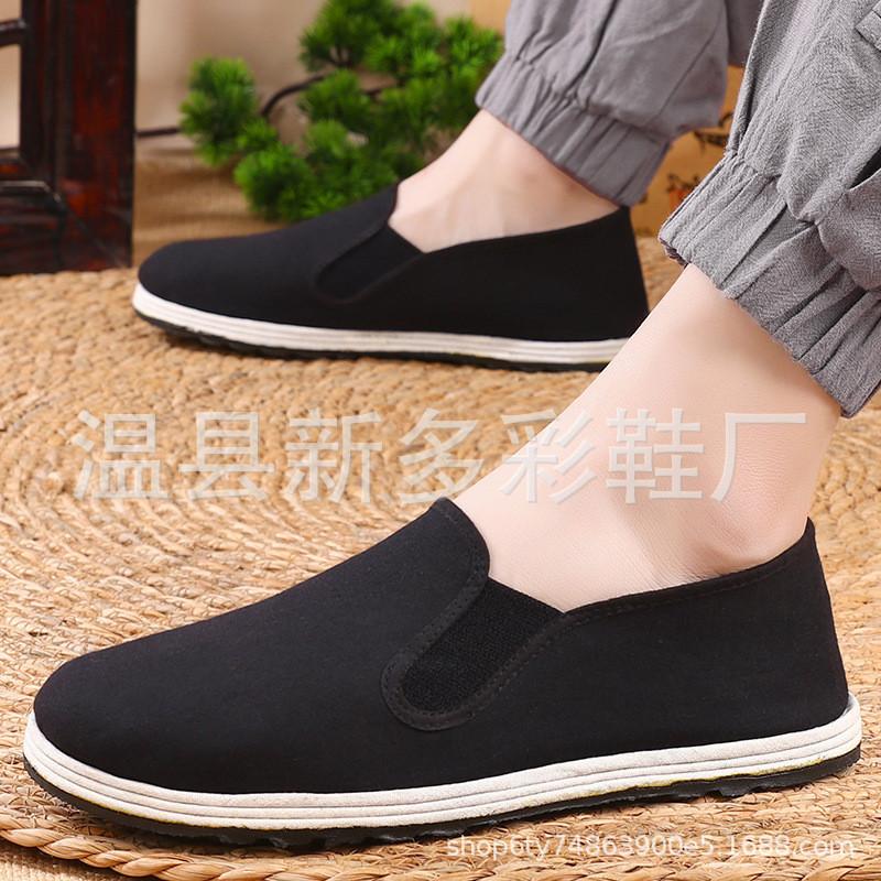 Pantofi vulcanizați din cauciuc pantofi din pânză pantofi vechi Beijing lucrați manual pantofi de lucru lasagna rezistenți la uzură respirabili cu vârf rotund talpă de cauciuc pantofi din bumbac