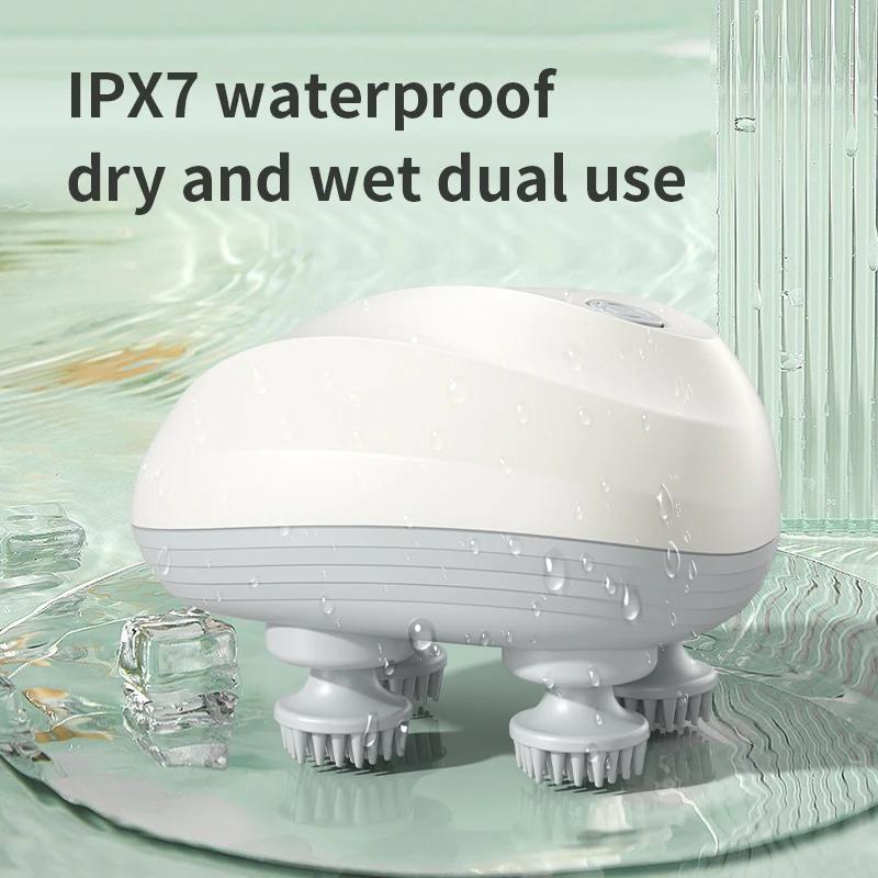 Elektrisches Tiefenkopfhautmassagegerät Kopfreinigungs-Massagegerät Auch für Haustiere geeignet Massagegerät Waschbar und USB Tragbares Kopfmassagegerät