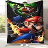 Retro M-Mario Bros Game Cartoon Flannel Blanket,Ultra Soft Warm Plush Throw for Home Bedroom Bed Sofa Cover Camping Picnic gift