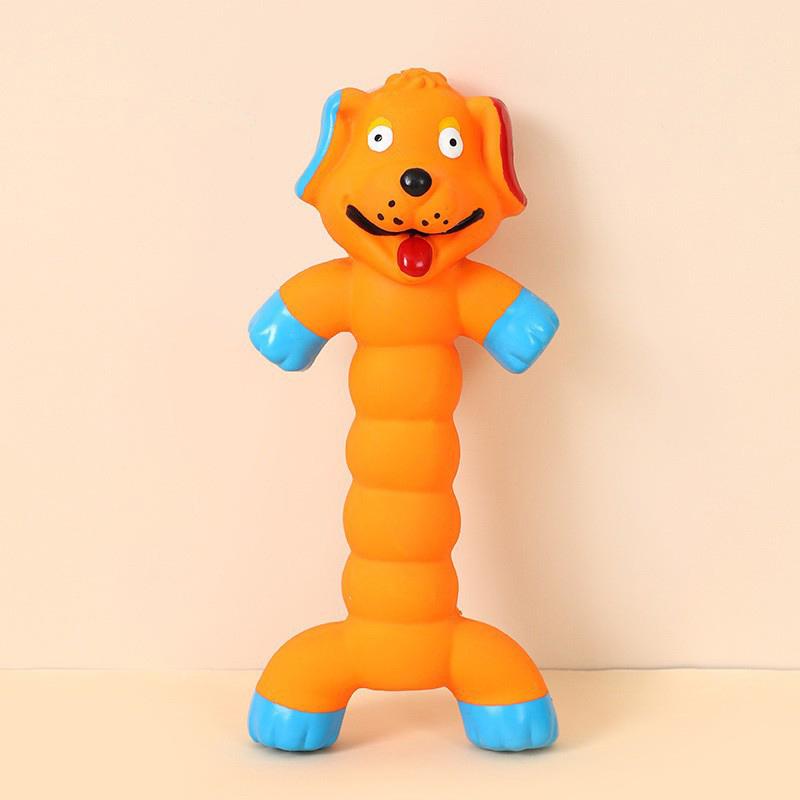 Dog Chew Toy Monkey Hippo Shaped Rubber Pet Squeaky Toys For Small Medium Large Dogs Resistant Bite Grinding Teeth Dog Sound Toy