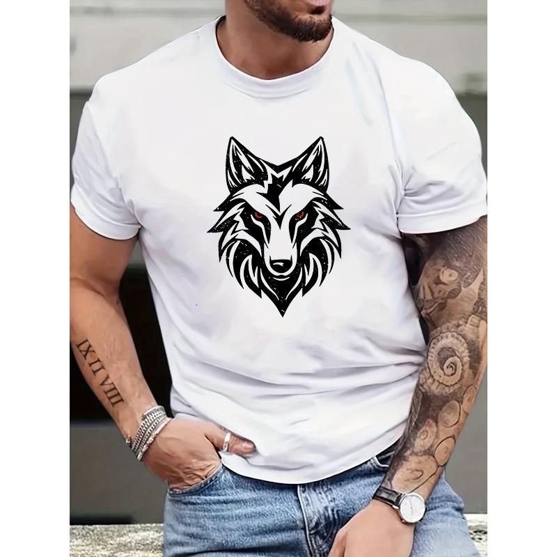 

Европейские размеры Модная стильная мужская футболка Wolf с забавным английским принтом, юмористическая и интересная, подходит для весны и лета S белый