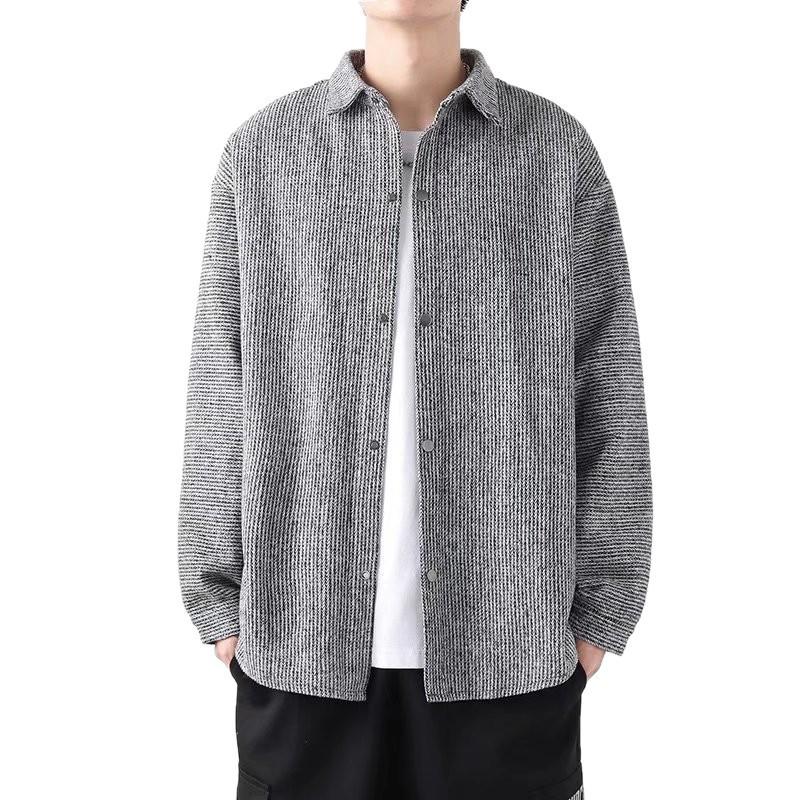 Men's Warm Loose Jacket - Spring and Autumn Collection: Casual, Comfortable Outerwear