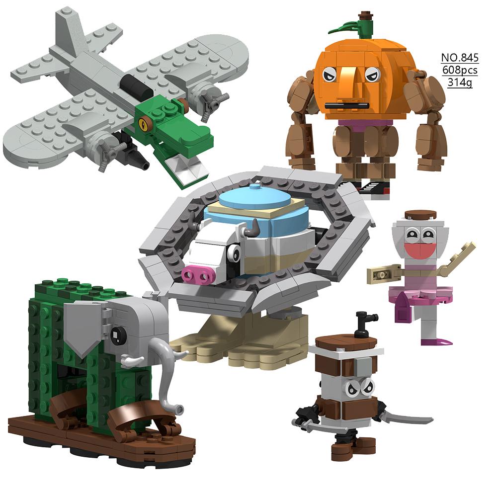 Italian Brainrot Animal MOC Building Block Tung Tung Tung Sahur Wheel Frog Elephant Tree Monster Monkey Toy Desk Decoration Q064