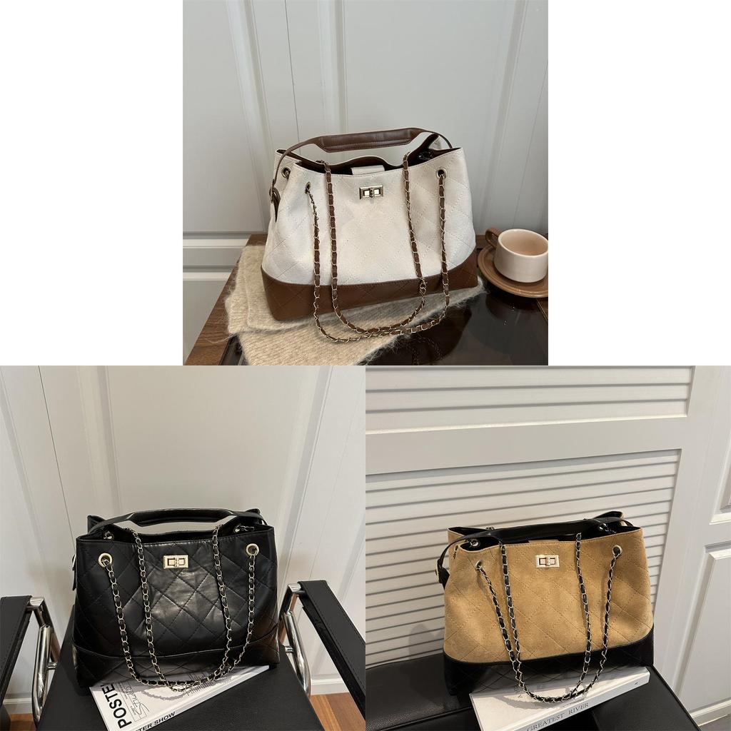 Borsa a spalla da donna oversize con finiture in pelle e tasca interna per telefono per il pendolarismo