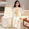 Girls Short Sleeve Modal Pajama Set Lightweight Sleepwear Kids Ages 8 Princess Style Air-Conditioned Nightwear