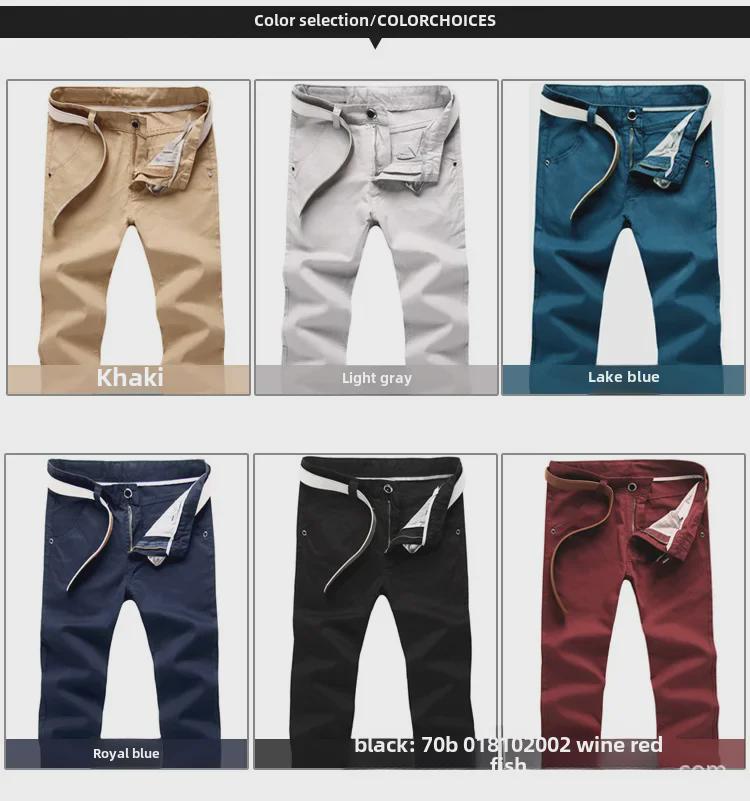 Hongxinjie Pánské bavlněné chino kalhoty velkých velikostí