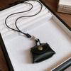Luxury Korean Style Leather Coin & Earphone Bag Necklace with Clavicle Chain