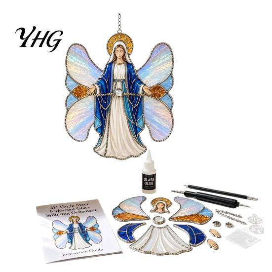 Complete Glass Assembly Set Christian Suncatcher DIY Kit, Stained Style Religious Sun Catcher, Relaxing Handcraft Gifts Iridescent Hanging Ornament