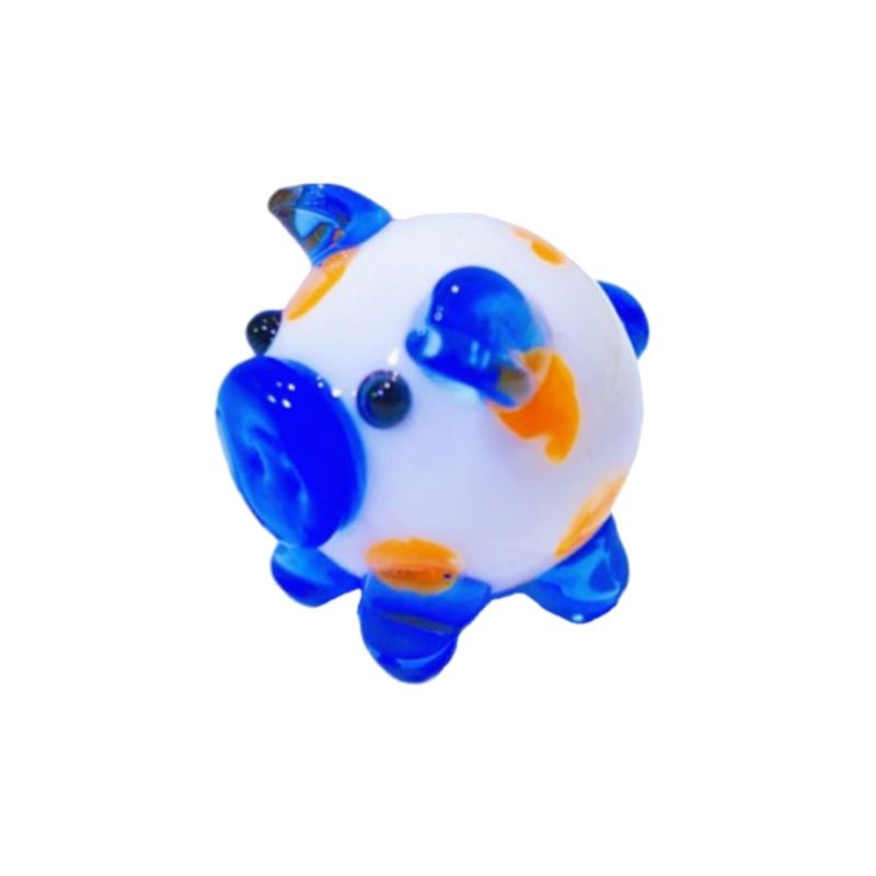 Handgefertigte Niedliche Bunte Glas Schwein Figur Miniatur Tier Statue Ornament für Heimdekorationen und Büro Schreibtisch Dekoration