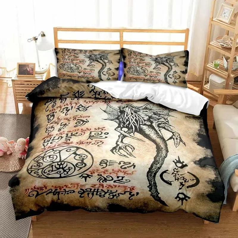 Demon Satanic Skull Duvet Cover Set Satan Bedding Sets Comforter Set Single Double King Quilt Cover Comforter Cover Set