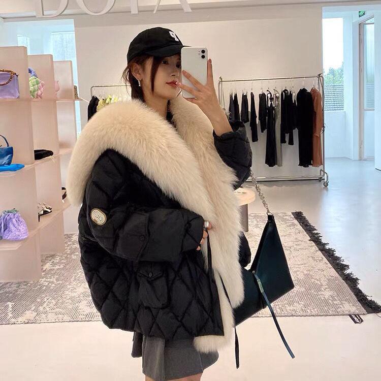 Faux Fur Collar Women Winter Down Jacket  Duck Down Coat Puffer Feather Female Parka Snow Outwear
