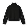 Fila White Trendy Casual Cool Versatile Short Collar Warm Knitted Jacket Women Jacket F11W533503F-BK
