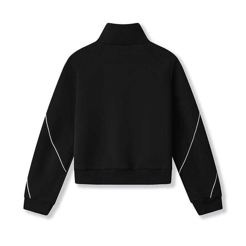 Fila White Trendy Casual Cool Versatile Short Collar Warm Knitted Jacket Women Jacket F11W533503F-BK