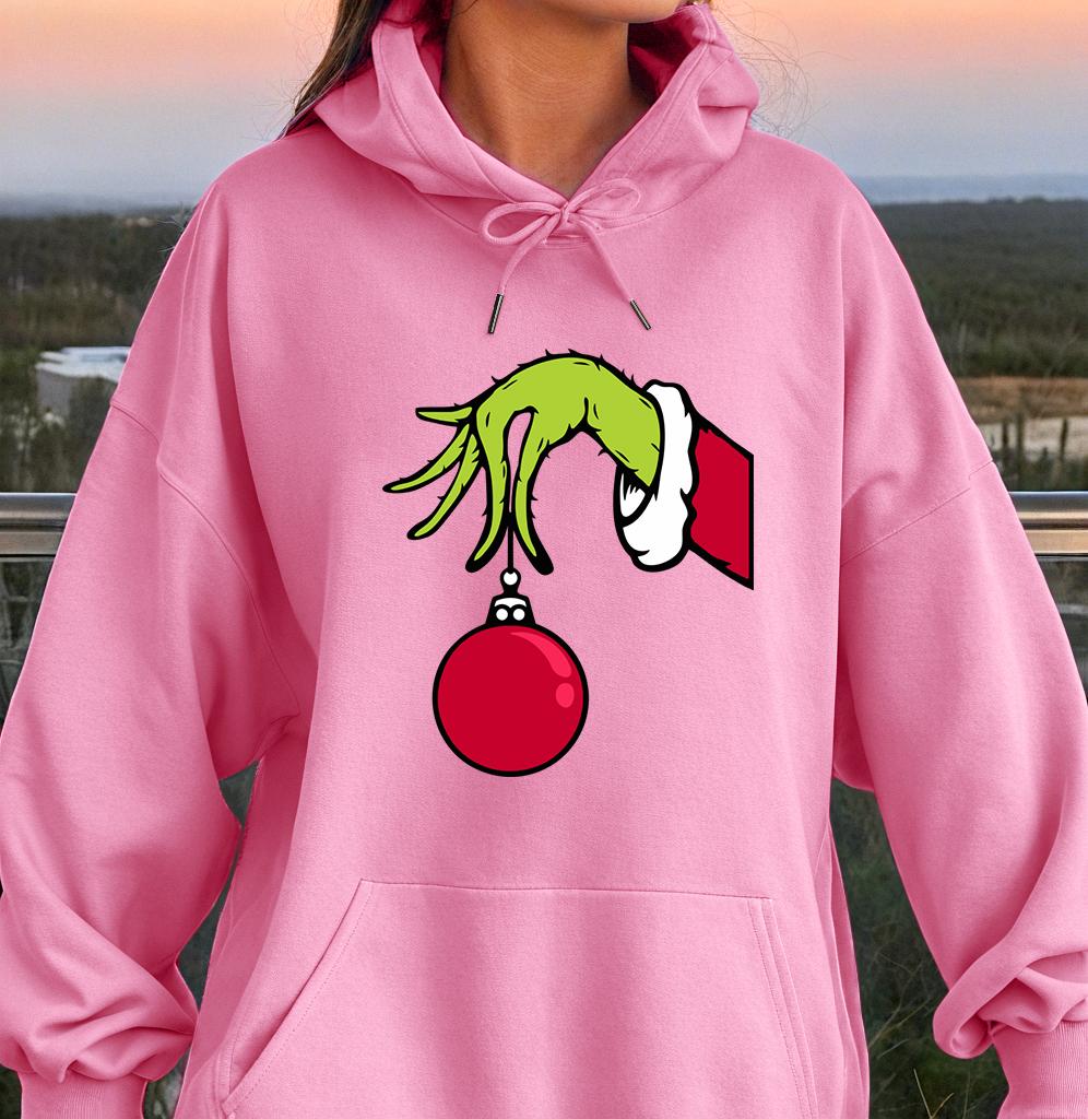 Green Haired Monsters Get Christmas Gifts Hoodie Woman Grinch Hoodies Warm Fleece Fur-Liner Women Hoody Casual Pullover