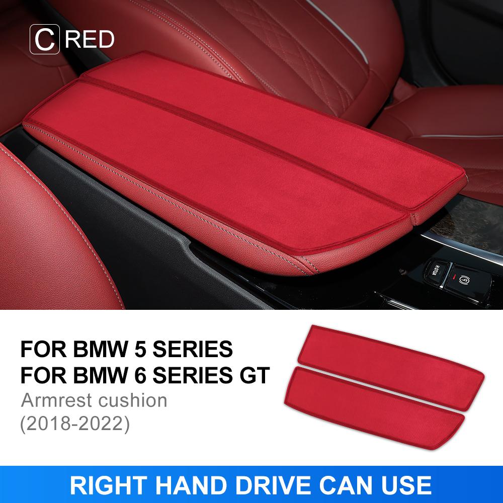 For BMW 5 6 Series GT 2018-2022 G31 G30 G32 Car Armrest Cushion Center Console Armrest Box Mat Suede Cover Interior Accessories.