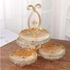 Double Layered Glass Fruit Tray Cupcake Stand Serving for Tea Living Room