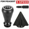 Neue Chrome Auto ABS Schaltknauf Manuelle 5 Geschwindigkeit Für Peugeot 106 107 206 207 306 307 308 3008 406 5008 605 807