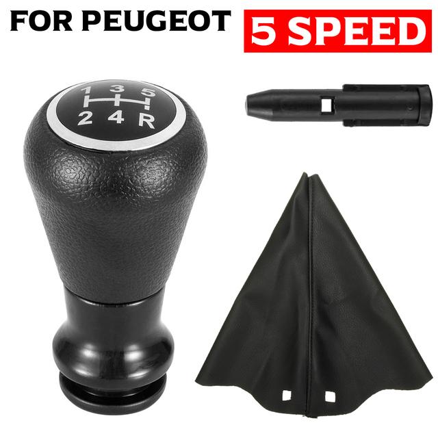 Neue Chrome Auto ABS Schaltknauf Manuelle 5 Geschwindigkeit Für Peugeot 106 107 206 207 306 307 308 3008 406 5008 605 807