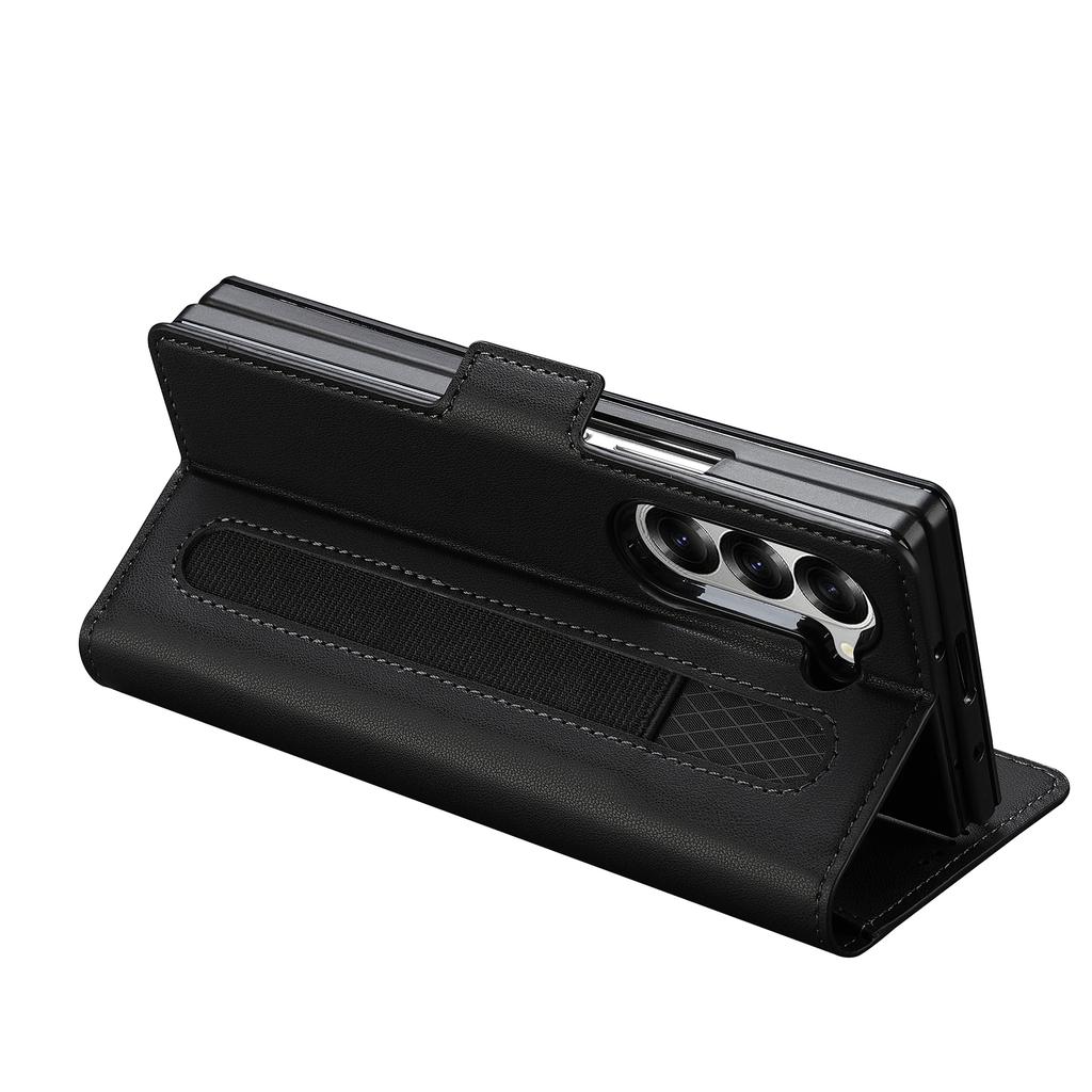 LC.IMEEKE L1 For Samsung Galaxy Z Fold5 5G Stand Case Texture PU Leather Wallet Phone Cover