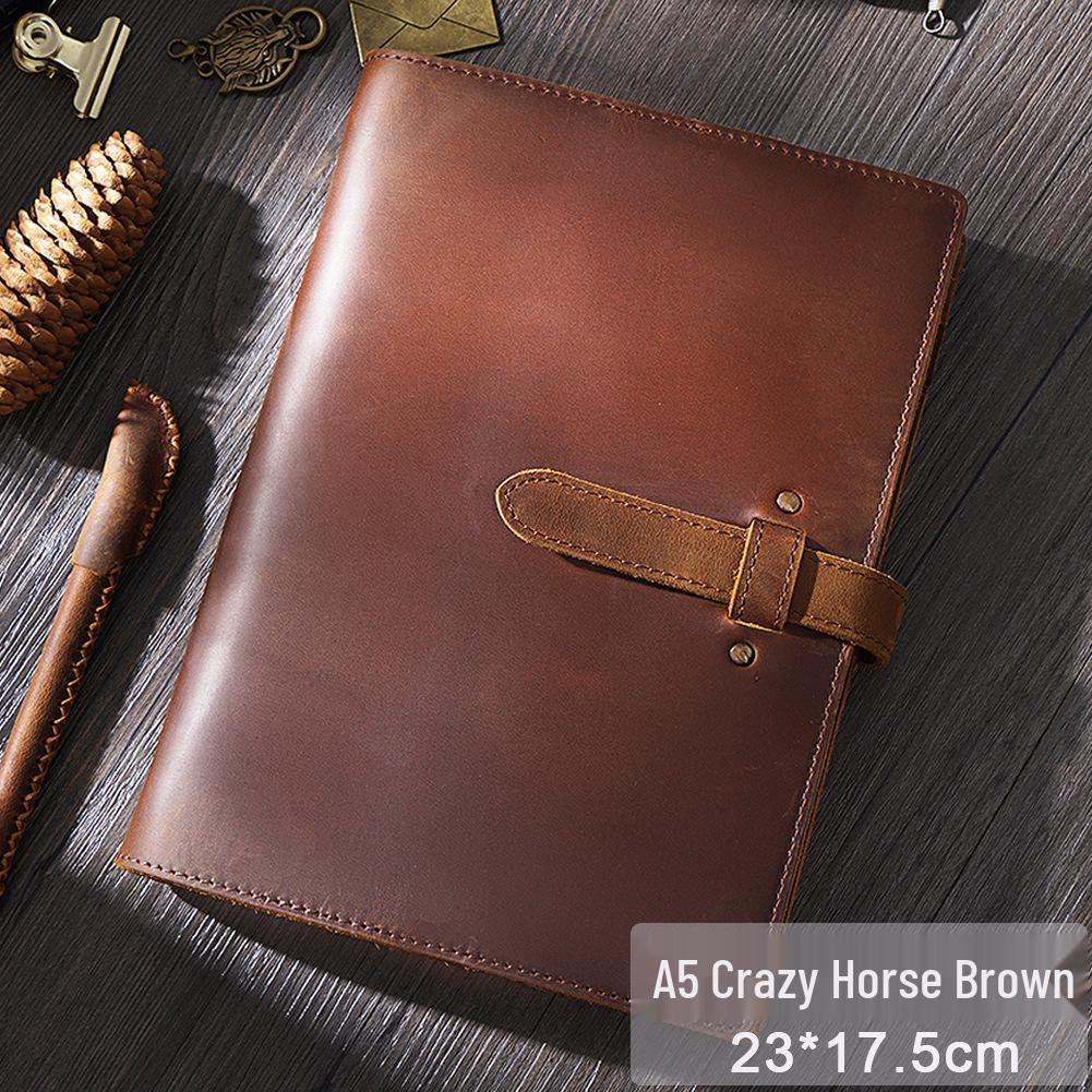 A5/A6 Vintage Cowhide Zippered Planner and Notebook Binder
