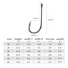 100pcs High Carbon Steel Barbed Live Bait Fishing Hooks 1-6# Single Hook with Hole