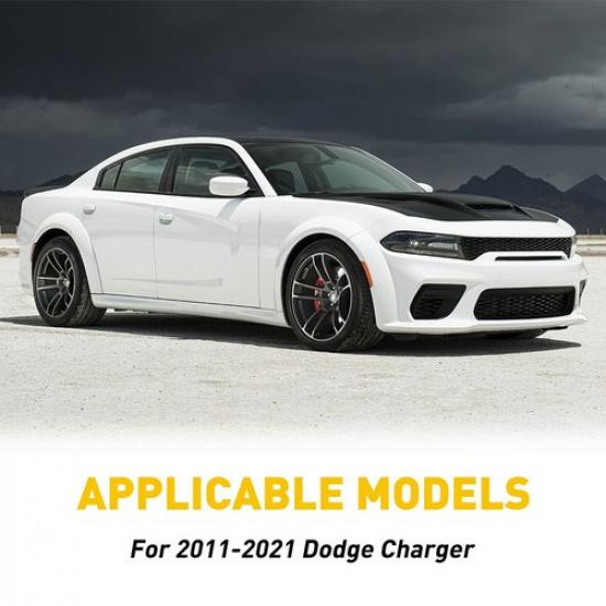 For Dodge Charger 2011- Black Pillar Posts Set Door Trim Piano Cover Kit EXV