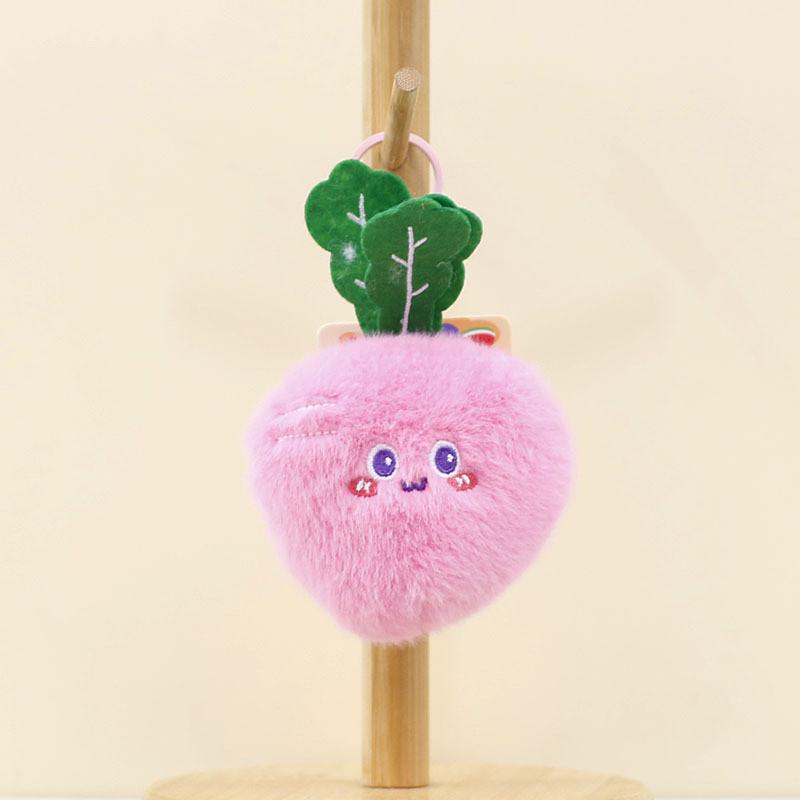 Adorables porte-clés en peluche de légumes et de fruits de dessin animé, mignons poupées banane, durian, carotte