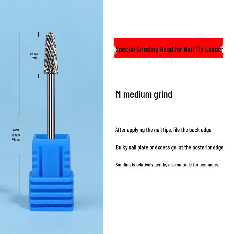 Tungsten Carbide Drill Bit with Ceramic Grinding Head for Cuticle Removal and Russian Manicure Prep