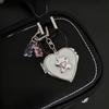 Butterfly Locket Bag Charm Photo Locket Silver Rhinestone Purse Accessories Pink Crystal Set Bag Charm