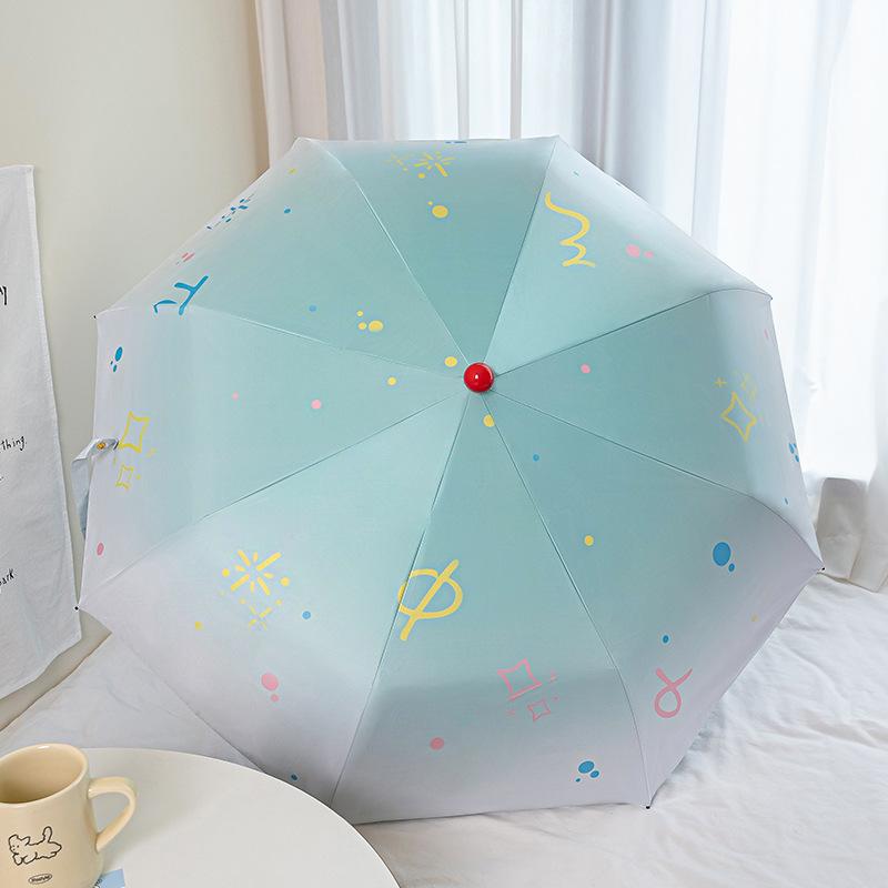 Small fresh eight-bone vinyl parasol cute cartoon red nose sun umbrella
