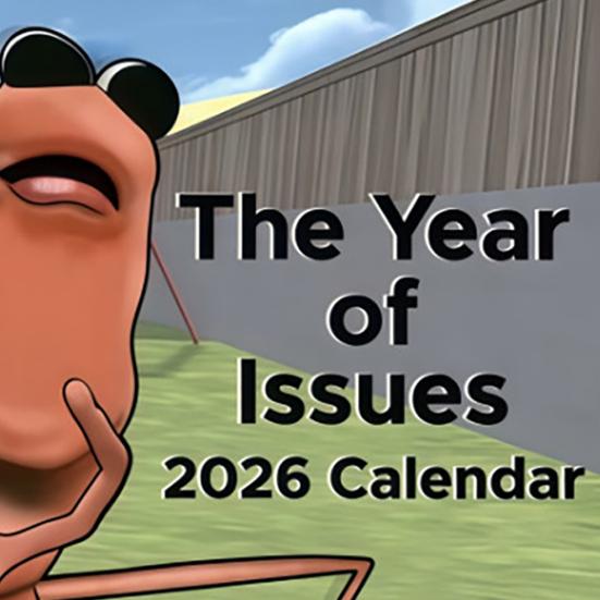 Kalendarz ścienny Robak 2026 12-miesięczny planer do zawieszenia na ścianie Zabawny mem z robakiem Prezent dla przyjaciół Współpracowników Rodziny