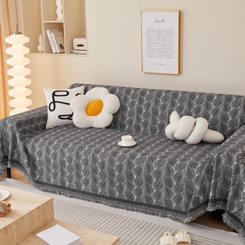 

Чехол для дивана с рисунком листьев, тканевый чехол для дивана, подушка для четырех сезонов, универсальный высокий смысл, полностью покрытый чехол для дивана, одеяло 180*130cm