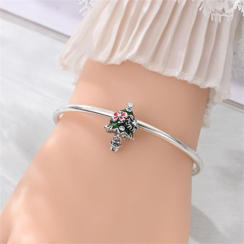 Original Copper Charms Beads Winter Snowflake Snowman Igloo Penguin Pendant Fit Bracelet Women Jewelry Gift
