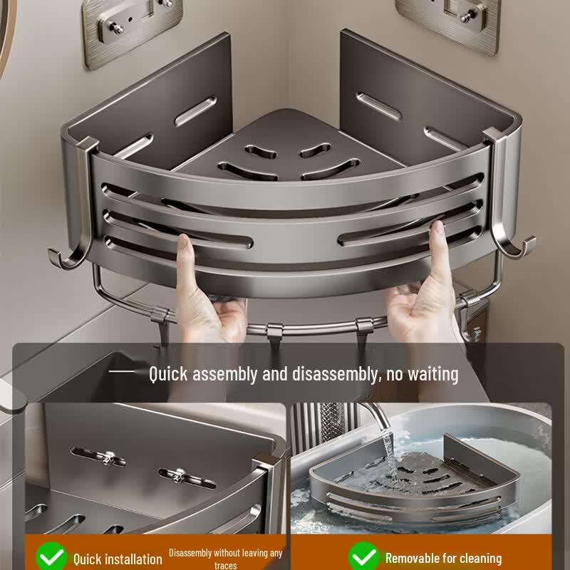 Baihan Suction Cup Bathroom Corner Shelf