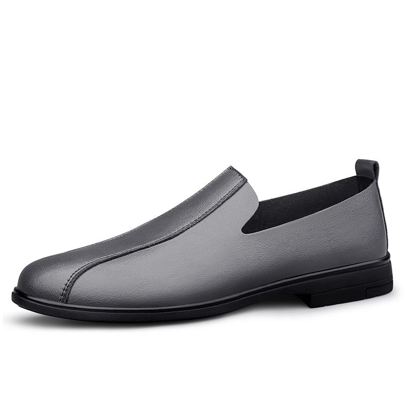Ademende Heren Loafers van Echt Leer Antislip Slip-On Rijschoenen Business Casual Bruiloft Moccasins Plat 42 gray