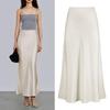 Women High Waisted Skirt Elegant Silky Texture Maxi Skirt for Women High Waist Fishtail Style Smooth Satin Fabric for Spring