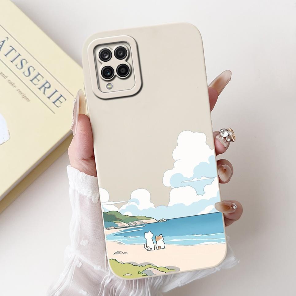 For Samsung Galaxy A22 4G 5G Phone Cases Cover Flower Rabbit Panda Avocado Soft Silicone Protective Bumper Samsung A225F A226B