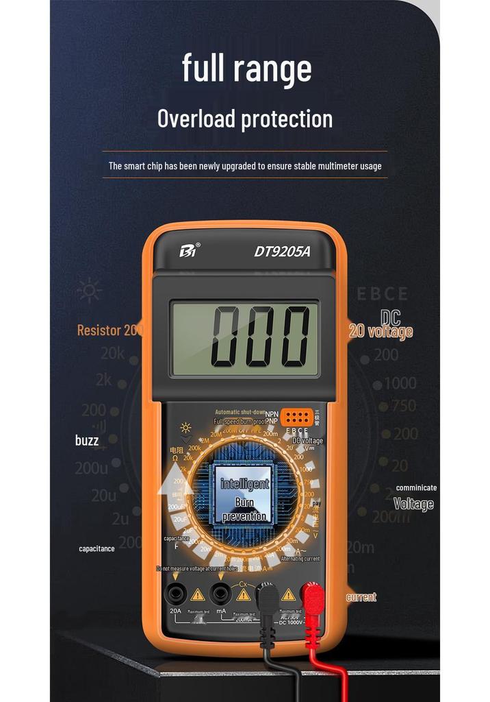 High Precision Anti-Burn Digital Multimeter Electrician's Model DT9205A/9205P-S9205PRO