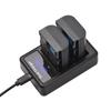 LP-E6/E6N Akku- und Ladegerät-Set, 2 Stück 7,4 V 2650 mAh Akku + 1 Stück LED2-LPE6 Zweikanalkamera