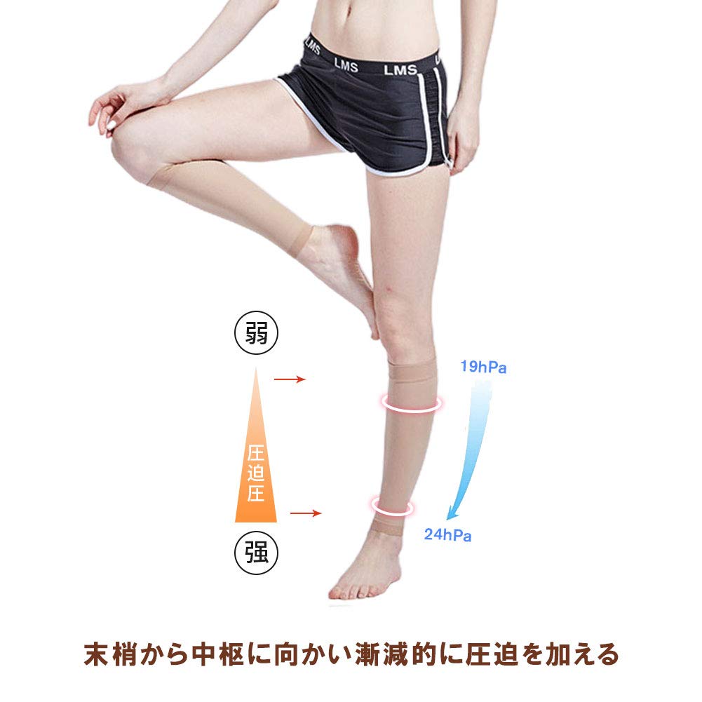 Compression Compression Stockings by a Graduated Ideal for Standing and Airplane 2 Colors and 5 Sizes Socks, [Supervised Therapist] 15-21mmHg