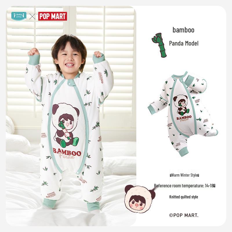 iBaby English Baby Split-Leg Sleeping Bag: Autumn/Winter Pop Mart IP Collab, Knitted & Quilted, Constant Temp Control