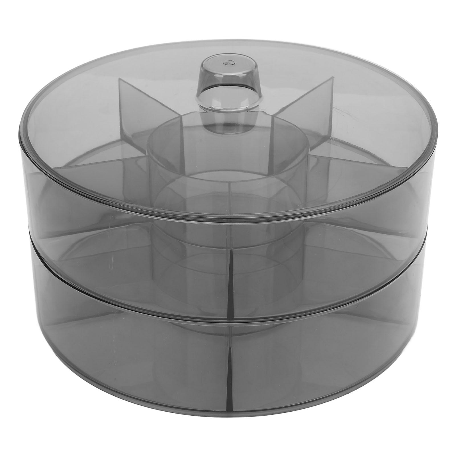 Rotating Serving Tray 2 Layers Large Capacity Plastic Clear Snackle Box Container Transparent