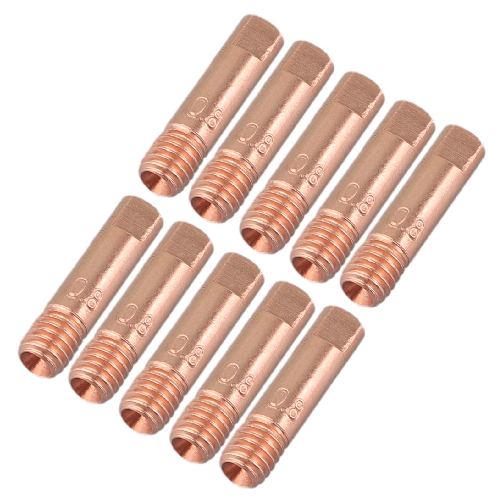 

10pcs M6 Welding Torch Tips Nozzles 0.8/1.0/1.2mm MB-15AK MIG/MAG Soldering Power Tools Accessories