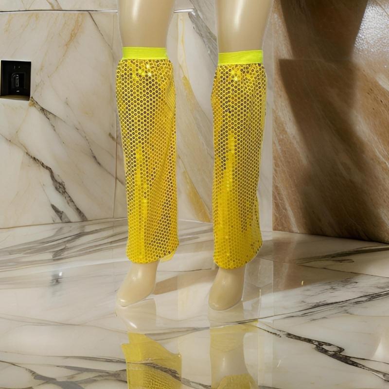 Women Sparkling Sequins Elastic Cuffs Leg Warmer Harajuku 80s Dance Parties Disco Outfit Socks Leg Sleeve Boot Covers