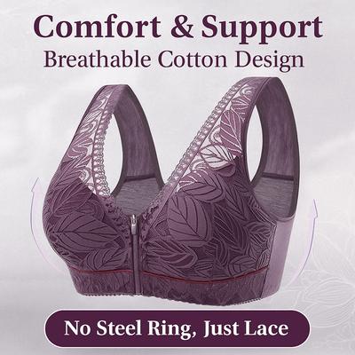 Weiche Baumwoll-Cups vor dem Reißverschluss in der älteren Unterwäsche, atmungsaktive Damen ohne Stahlring, Tank-Top, Spitze, großer BH