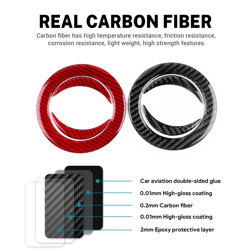 Real Soft Carbon Fiber Sticker For Toyota RAV4 2006 2007 2008 2009 2010 2011 2012 LHD RHD Car Steering Wheel Center Frame Trim