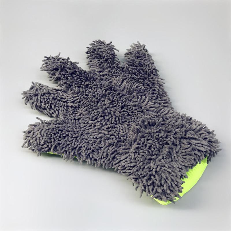 Chenille Car Wash Gloves Microfiber Wipe Car Sponge Scratch Free Car Wash Cleaning Coral Velvet Double-Sided Car Cleaning Tool